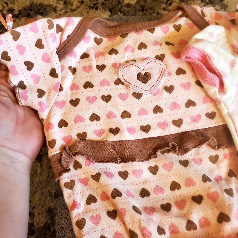 Lot of (6) 0-3 month Baby Onesies